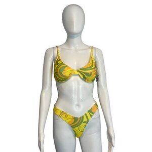 Forplay Wish You Were Here Underwire 2 Piece‎ Bikini - Green Size L RefFNB3